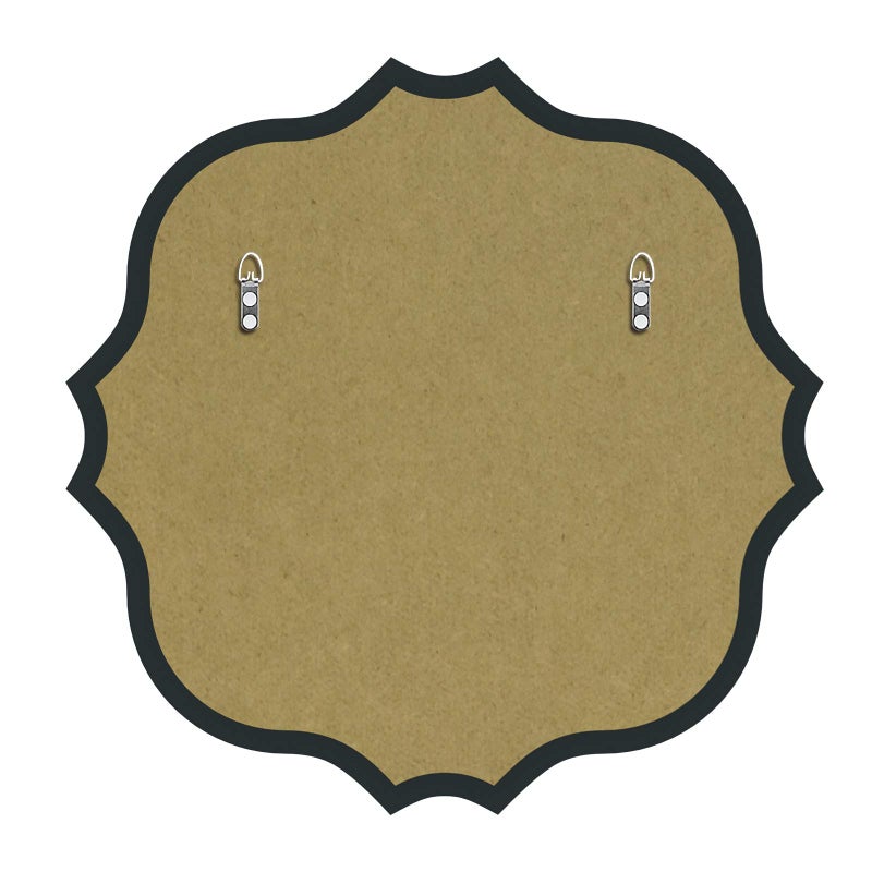 KOHROS Frameless Scalloped Mirror 24â€ x 24" Bathroom Wall Mirror w/Polished Shape Beveled Edge Mirror for Bathroom Vanity (Silver) - Image 5